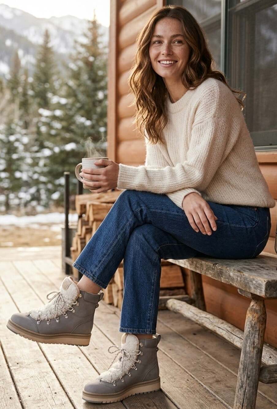 Cole Haan Zerogrand Lodge Hiker minimalist Gorpcore cozy Waterproof Faux Sherpa